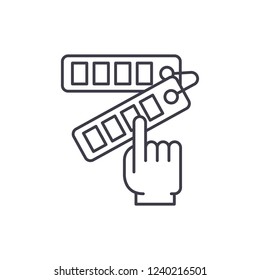 Color selection line icon concept. Color selection vector linear illustration, symbol, sign