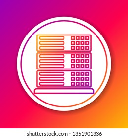 Color Server, Data, Web Hosting line icon isolated on color background. Circle white button. Vector Illustration Color Server, Data, Web Hosting line icon isolated on color background. Circle white button. Vector Illustration