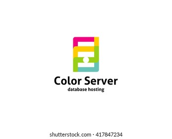 Color Server - logo that can be used by service companies dedicated to database hosting, server rentals, technology and systems.