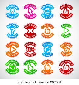  Color set of 16 vector stickers.