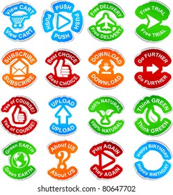 Color set of 16 vector stickers.