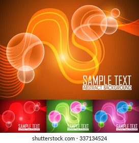Color set of abstract background illustration. Ready for work with banner, site or business card. Orange, green, red and purple wallpaper.