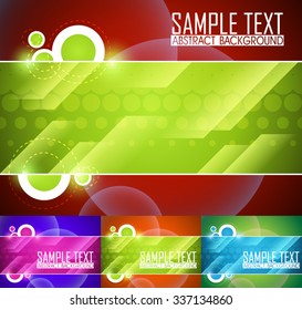 Color set of abstract background illustration. Ready for work with banner, site or business card. Orange, green, red and purple wallpaper.