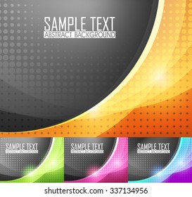 Color set of abstract background illustration. Ready for work with banner, site or business card. Orange, green, red and purple wallpaper.
