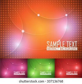 Color set of abstract background illustration. Ready for work with banner, site or business card. Orange, green, red and purple wallpaper.