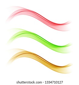 
Color set of beautiful wavy waves