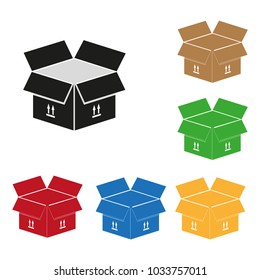 Color set of box icons.