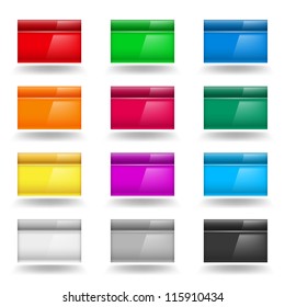 Color set of Computer Windows. Illustration on white