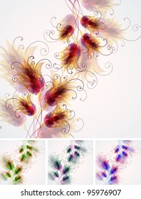 color set of floral background
