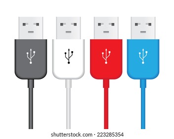 color set of four usb buses