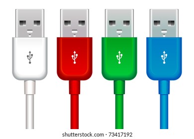 color set of four usb buses