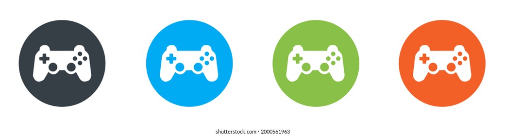 Color set of gamepads, joystick, videogame controller vector on white background. Icon for web design.