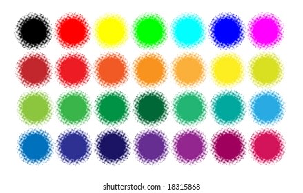 color set of halftones