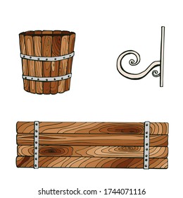 Conjunto de colores de la maceta de flores dibujada a mano. Ilustración del vector