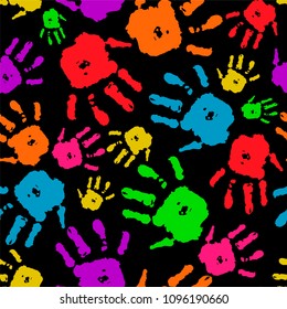 Color set of hands on black background vector