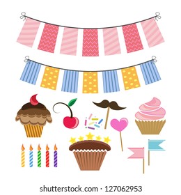 color set with icons for celebration
