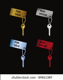 color set keys with label on black background