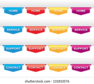 Color set of navigation labels for your design or web site (banners, tags and ribbons)
