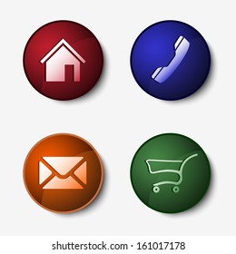 Color set of round web buttons