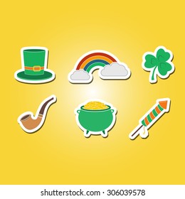 color set with saint patricks day icons for your design