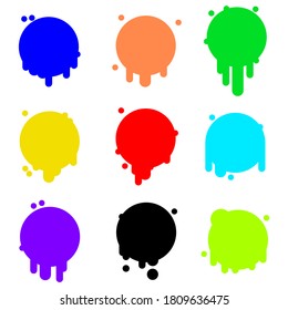 Colección De Pulverización De Colores Diferentes Elementos De Cubierta De Pintura Y Cubierta De Bocación De Bocos Con Diferentes Formas Estilo De Diseño De Pincel De Objeto Vector