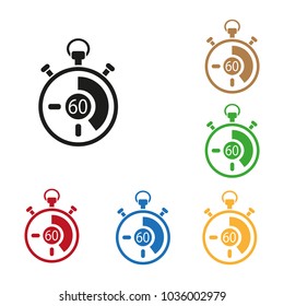 Color set of stopwatch icon.