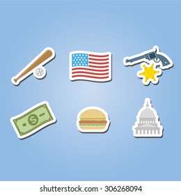 color set with usa icons for your design
