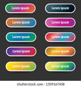Color set of vector button templates