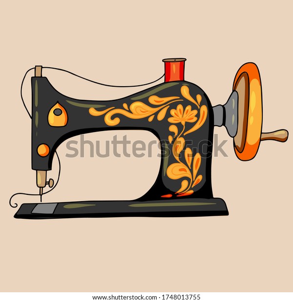 Color Sewing Machine Cartoons Vector Illustration Stock Vector Royalty