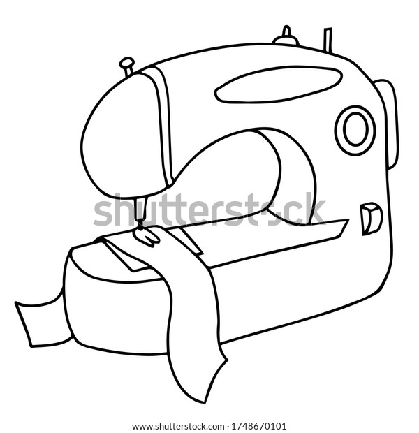 Color Sewing Machine Cartoons Vector Illustration Stock Vector Royalty