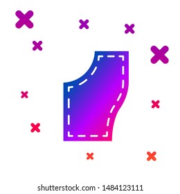 Color Sewing Pattern icon isolated on white background. Markings for sewing. Gradient random dynamic shapes. Vector Illustration