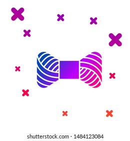 Color Sewing thread on spool icon isolated on white background. Yarn spool. Thread bobbin. Gradient random dynamic shapes. Vector Illustration