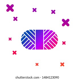 Color Sewing thread on spool icon isolated on white background. Yarn spool. Thread bobbin. Gradient random dynamic shapes. Vector Illustration