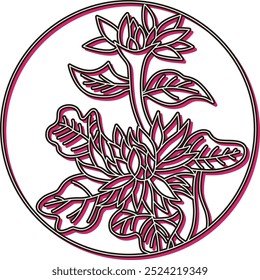 Sombra de cor circular hanafuda Nagatsuki chrysanthemum setembro crisântemo dregs