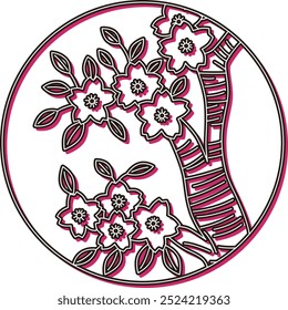 Color shadow circular hanafuda Yayoi cherry blossom March cherry blossom dregs
