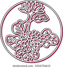 Color shadow circular simple hanafuda Nagatsuki chrysanthemum September chrysanthemum dregs