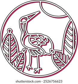 Sombra de cor simples hanafuda pinho Mutsuki e guindaste pinheiro e guindaste de janeiro