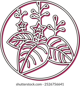 Sombra de cor hanafuda simples circular dezembro paulownia paulownia escum