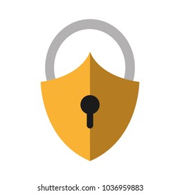 color shadow close padlock shield to security object