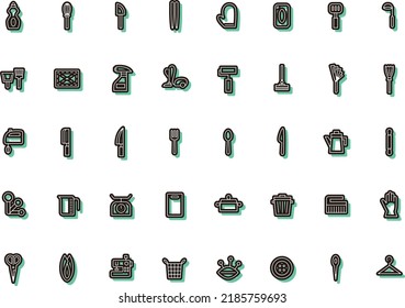 Color shadow daily necessities icon set