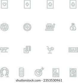 color shadow entertainment gambling illustration icon set