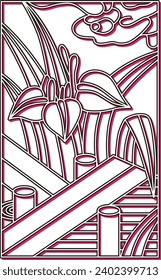 Color Shadow Hanafuda Iris Yatsuhashi Moriwa Satsuki May Iris and Yatsuhashi