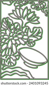 Color Shadow Hanafuda Nagatsuki Chrysanthemum Cup September Chrysanthemum and Sake Cup