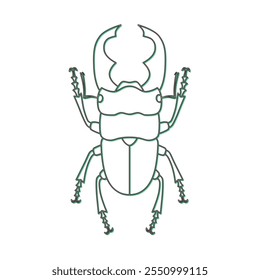 Color sombra insecto icono de un solo elemento ciervo escarabajo