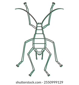 Color shadow insect single item icon aphid