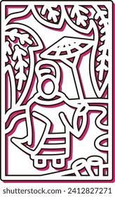 Color Shadow Mini Hanafuda Shimotsuki Tochi November Michikaze Ono Tochi and Michikaze
