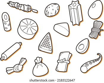 Color shadow oden icon set