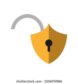 color shadow open padlock shield security protection