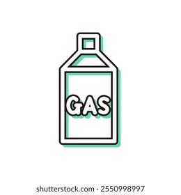 Color shadow single item icon of items necessary for disaster prevention Gas cylinder
