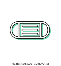 Color shadow single item icon of items necessary for disaster prevention: Mask